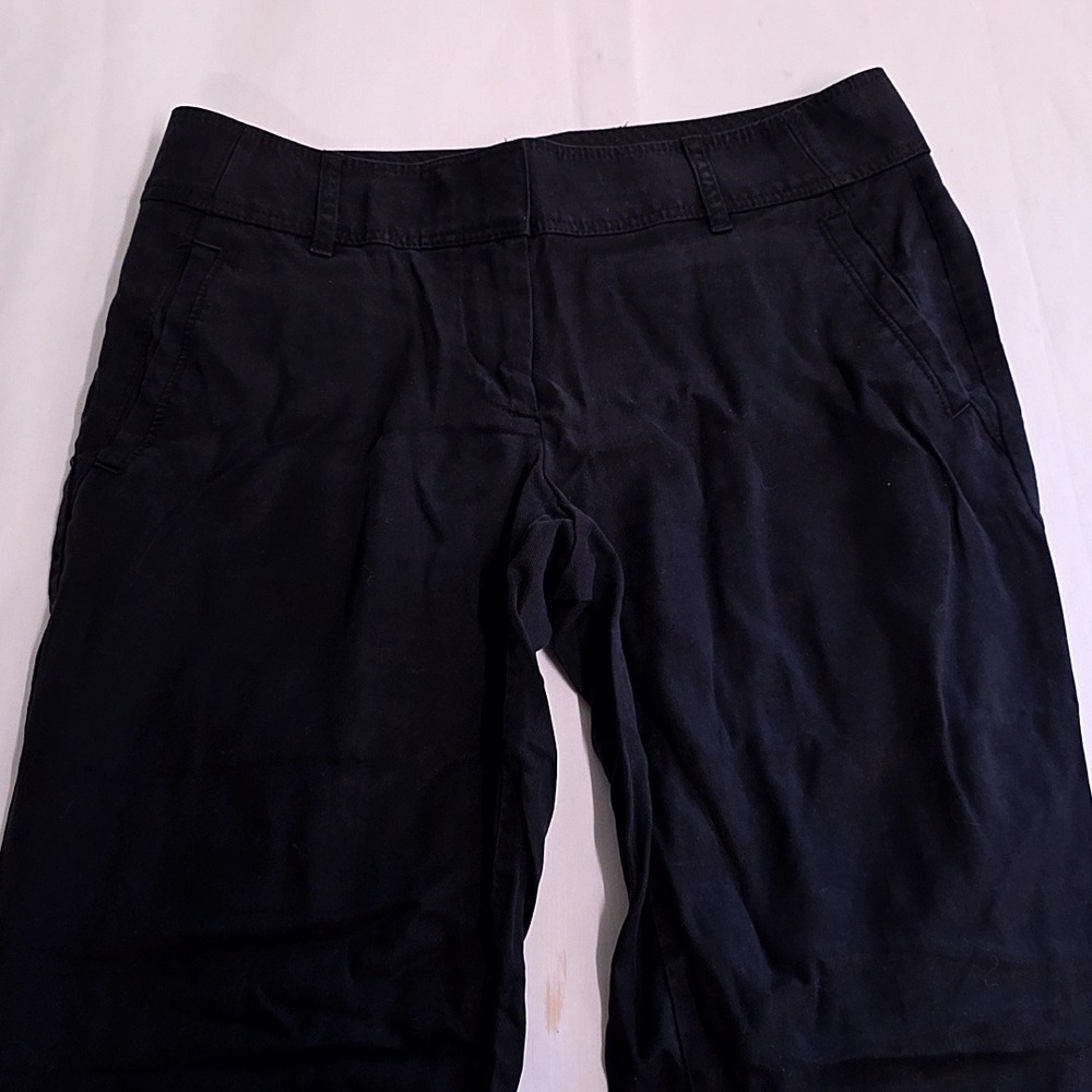 Ann Taylor LOFT Pants Womens 0 Black Marisa Fit Ankle Zipper Hem Slim Lyocell